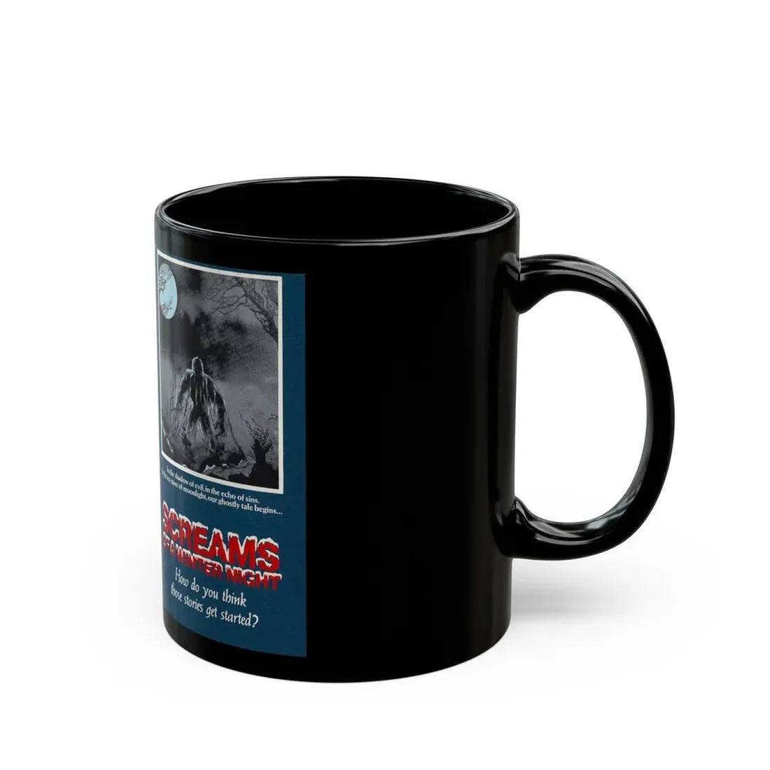SCREAMS OF A WINTER NIGHT (VHS COVER) - Black Coffee Mug - Go Mug Yourself