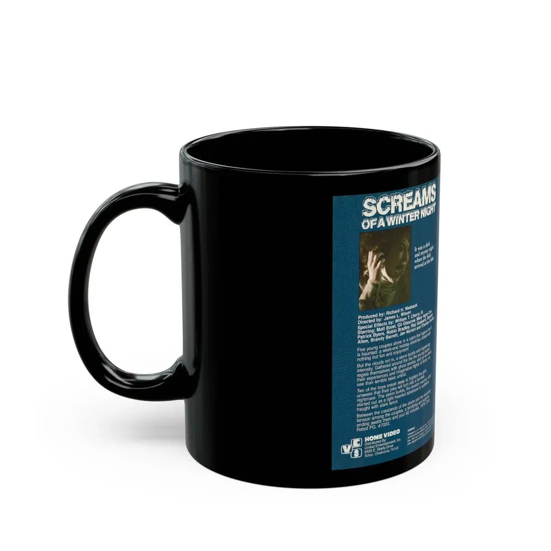 SCREAMS OF A WINTER NIGHT (VHS COVER) - Black Coffee Mug - Go Mug Yourself