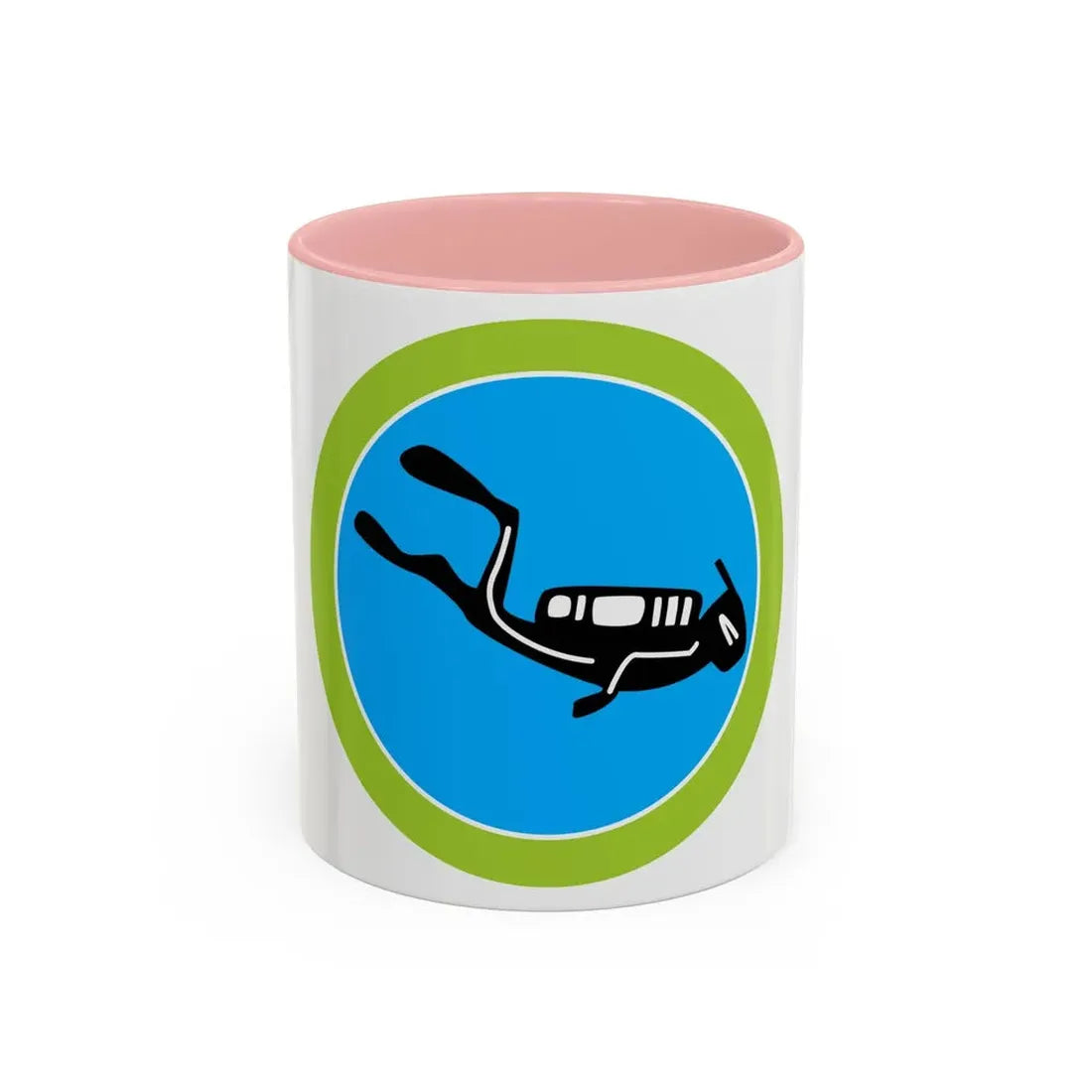 Scuba Diving (Boy Scout Merit Badge) Accent Coffee Mug 11oz Pink - Go Mug Yourself