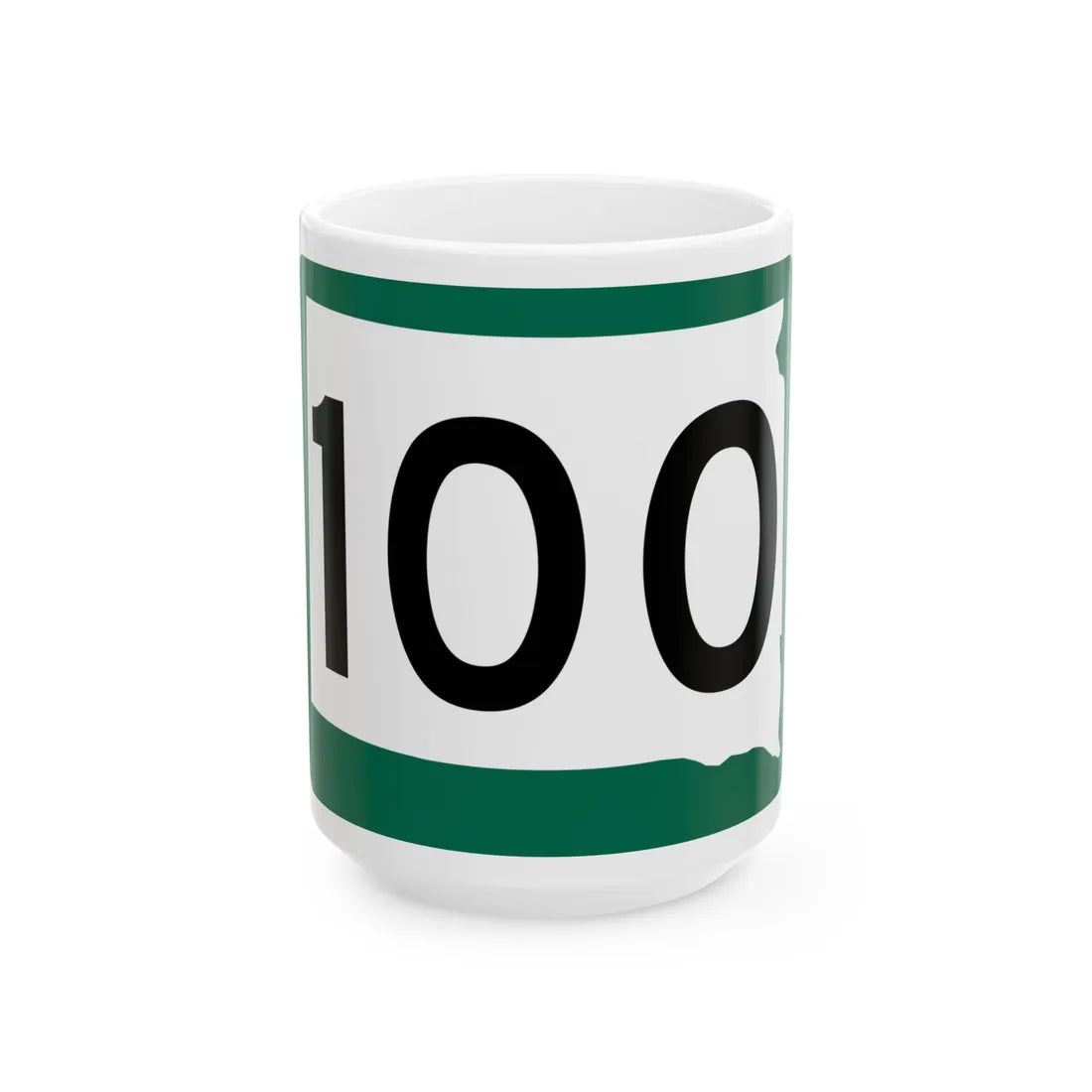 SD 100 (South Dakota) (Road Sign) White Coffee Mug 15oz - Go Mug Yourself