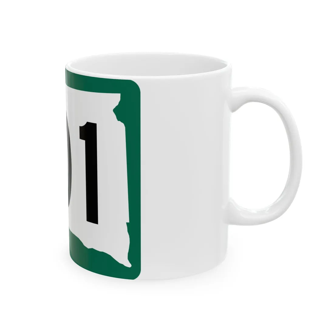 SD 101 (South Dakota) (Road Sign) White Coffee Mug - Go Mug Yourself