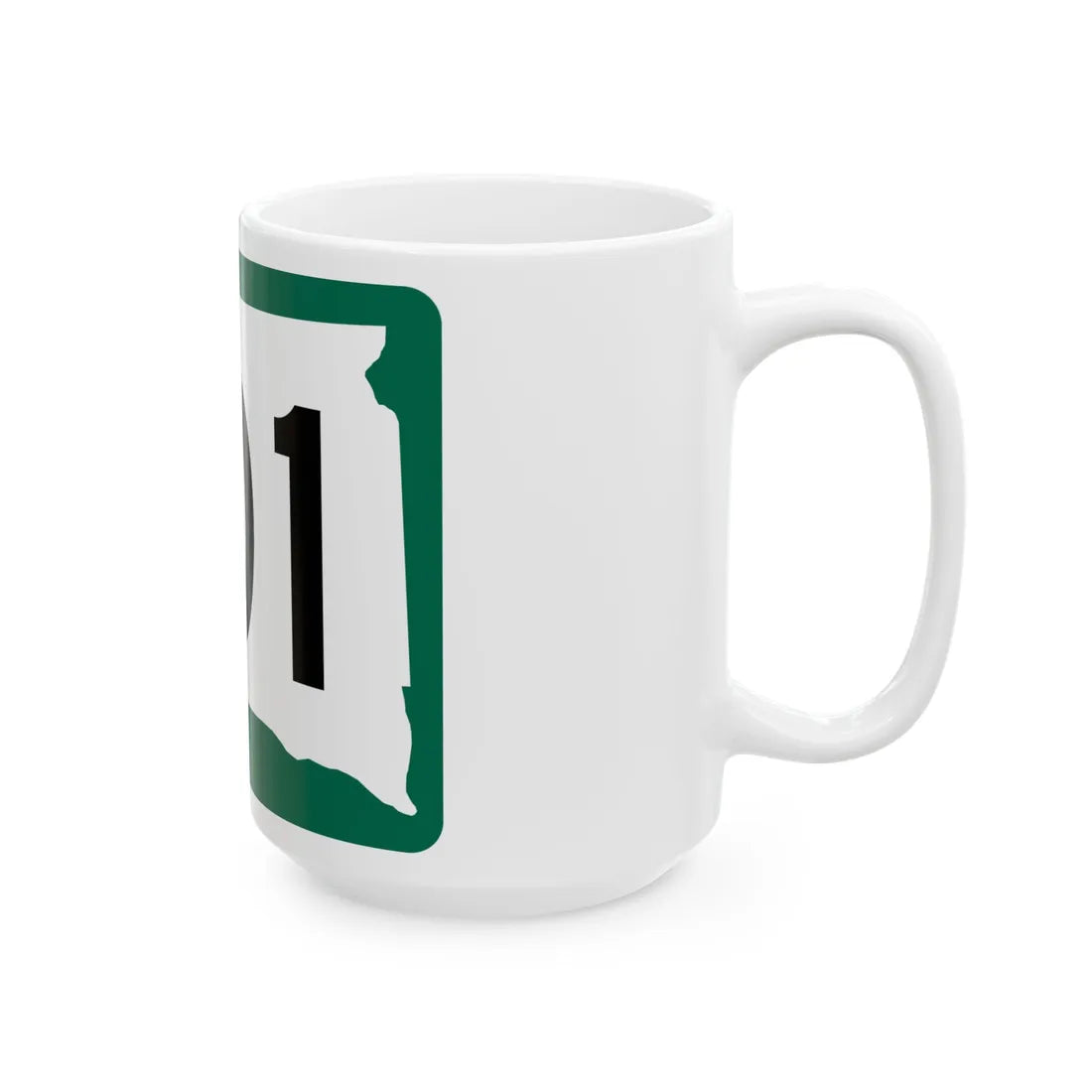 SD 101 (South Dakota) (Road Sign) White Coffee Mug - Go Mug Yourself