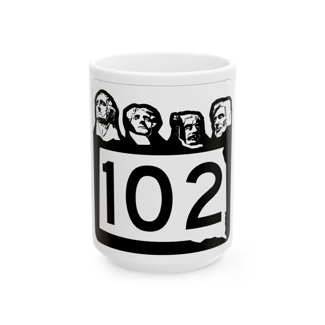 SD 102 1960 (South Dakota) (Road Sign) White Coffee Mug 15oz - Go Mug Yourself