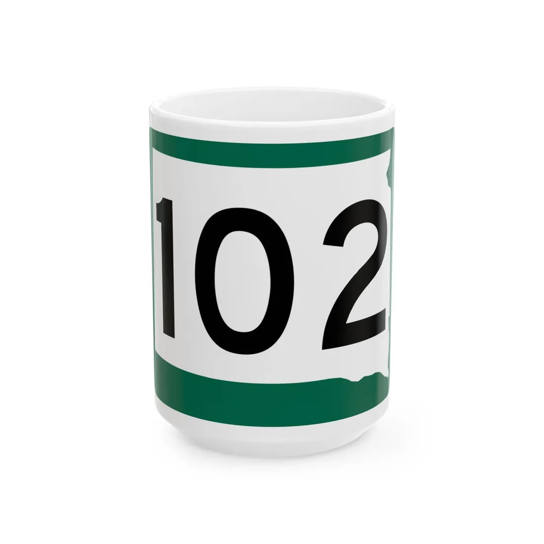 SD 102 (South Dakota) (Road Sign) White Coffee Mug 15oz - Go Mug Yourself