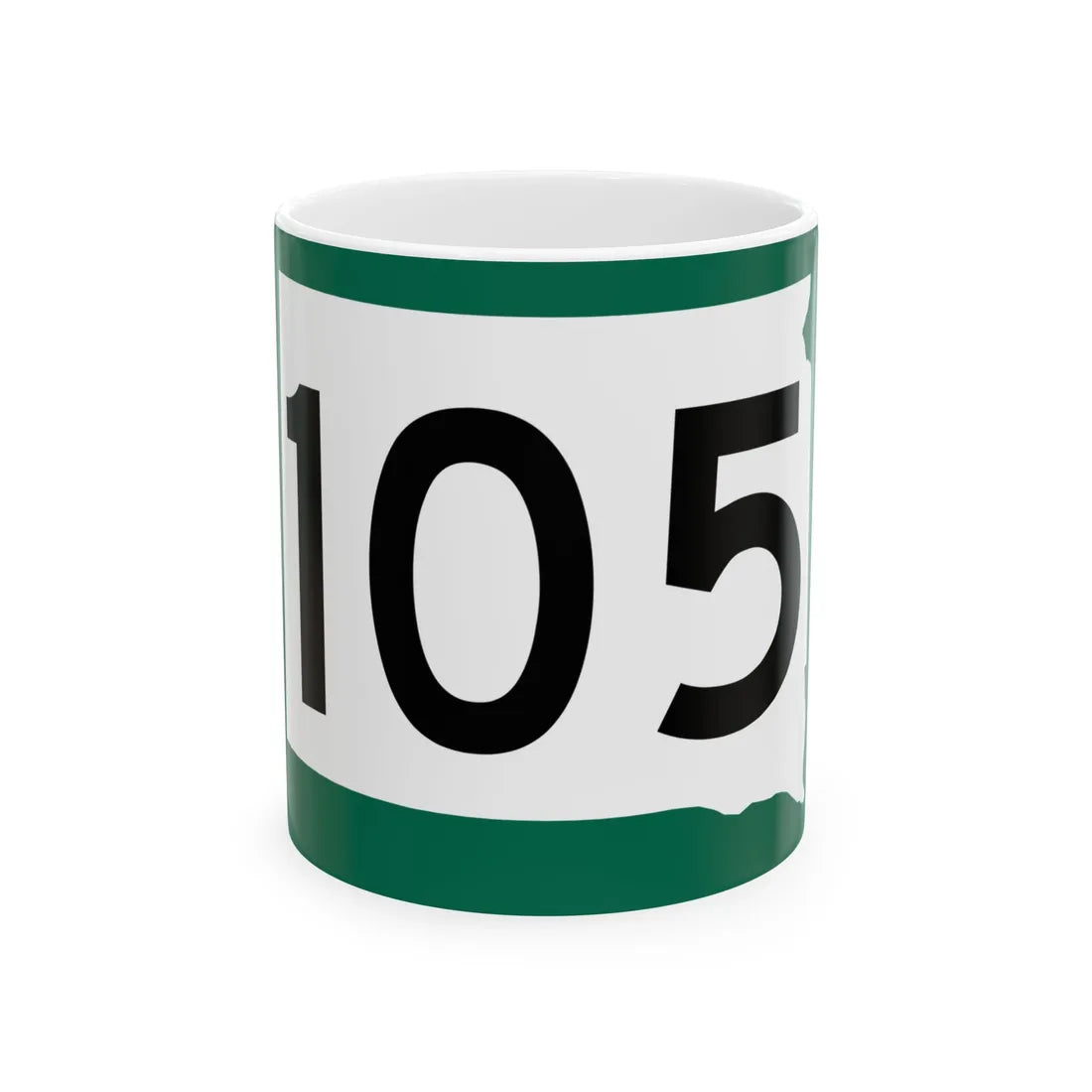 SD 105 (South Dakota) (Road Sign) White Coffee Mug 11oz - Go Mug Yourself