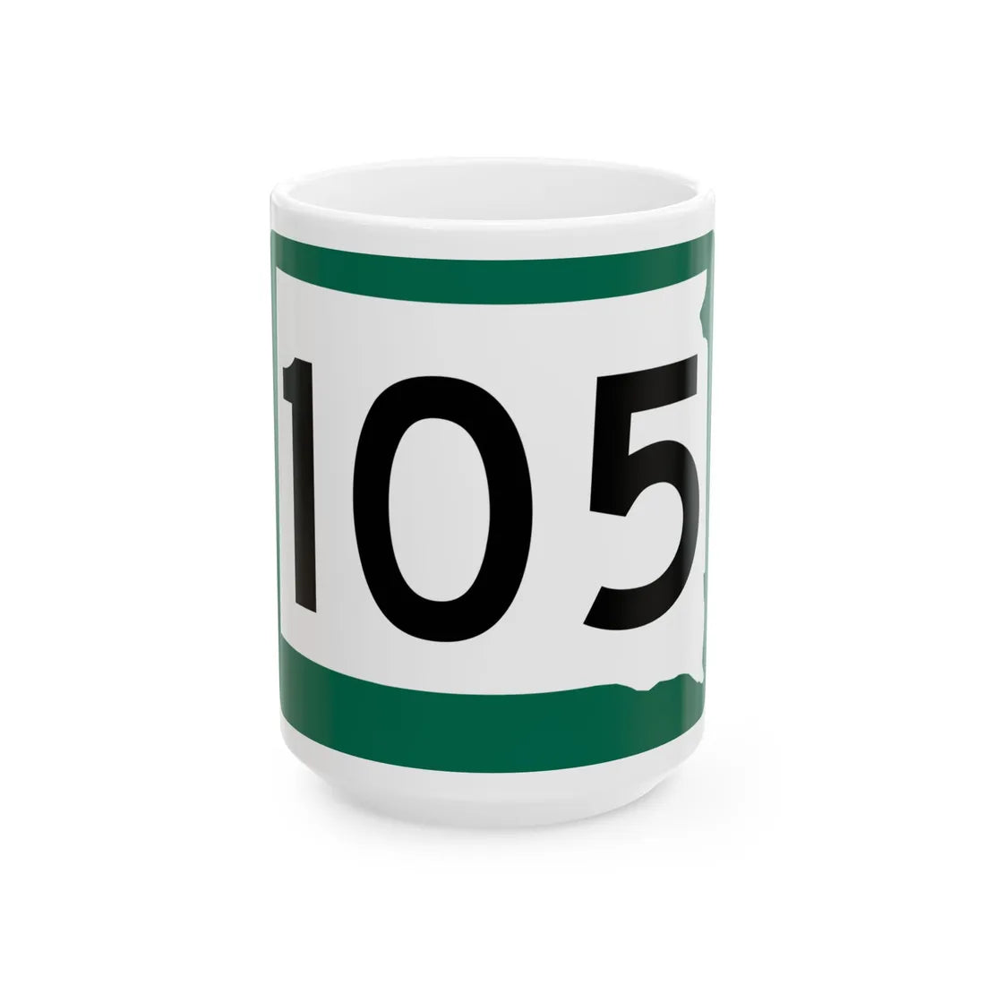 SD 105 (South Dakota) (Road Sign) White Coffee Mug 15oz - Go Mug Yourself