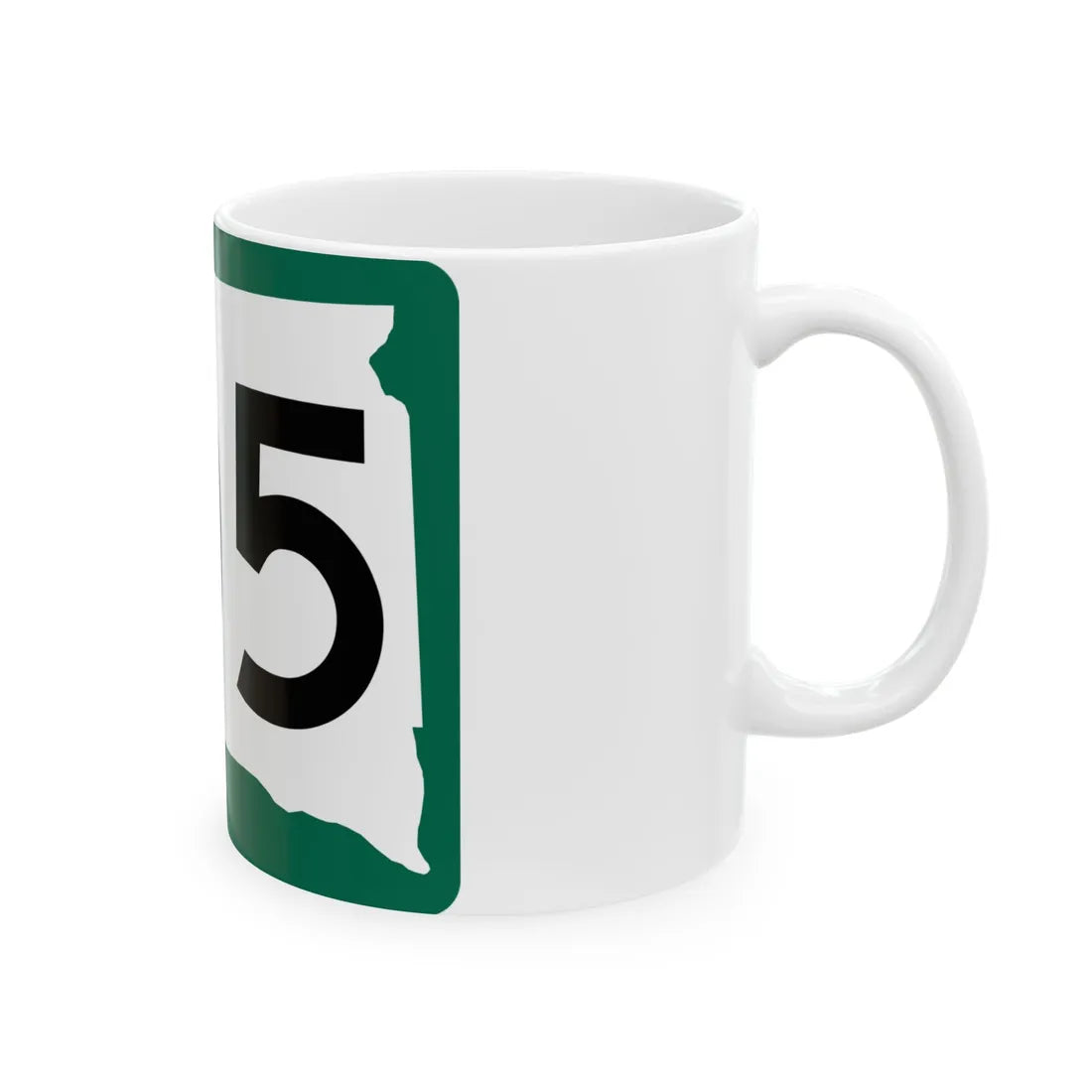 SD 105 (South Dakota) (Road Sign) White Coffee Mug - Go Mug Yourself