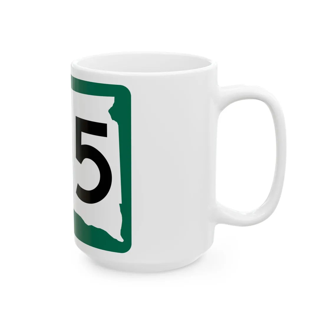 SD 105 (South Dakota) (Road Sign) White Coffee Mug - Go Mug Yourself