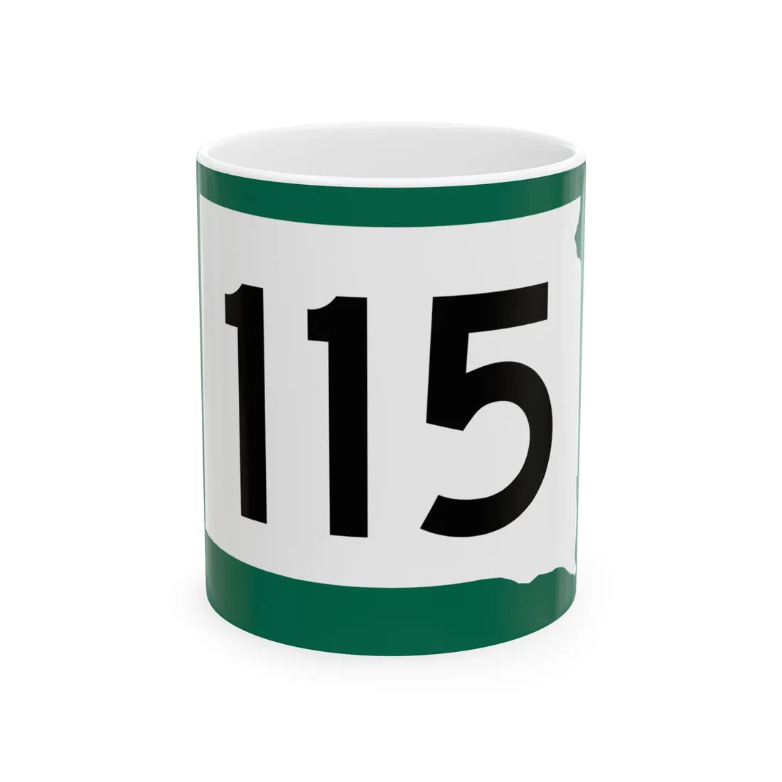 SD 115 (South Dakota) (Road Sign) White Coffee Mug 11oz - Go Mug Yourself