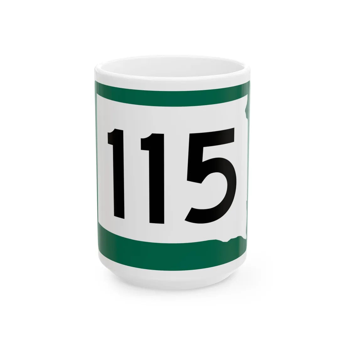 SD 115 (South Dakota) (Road Sign) White Coffee Mug 15oz - Go Mug Yourself