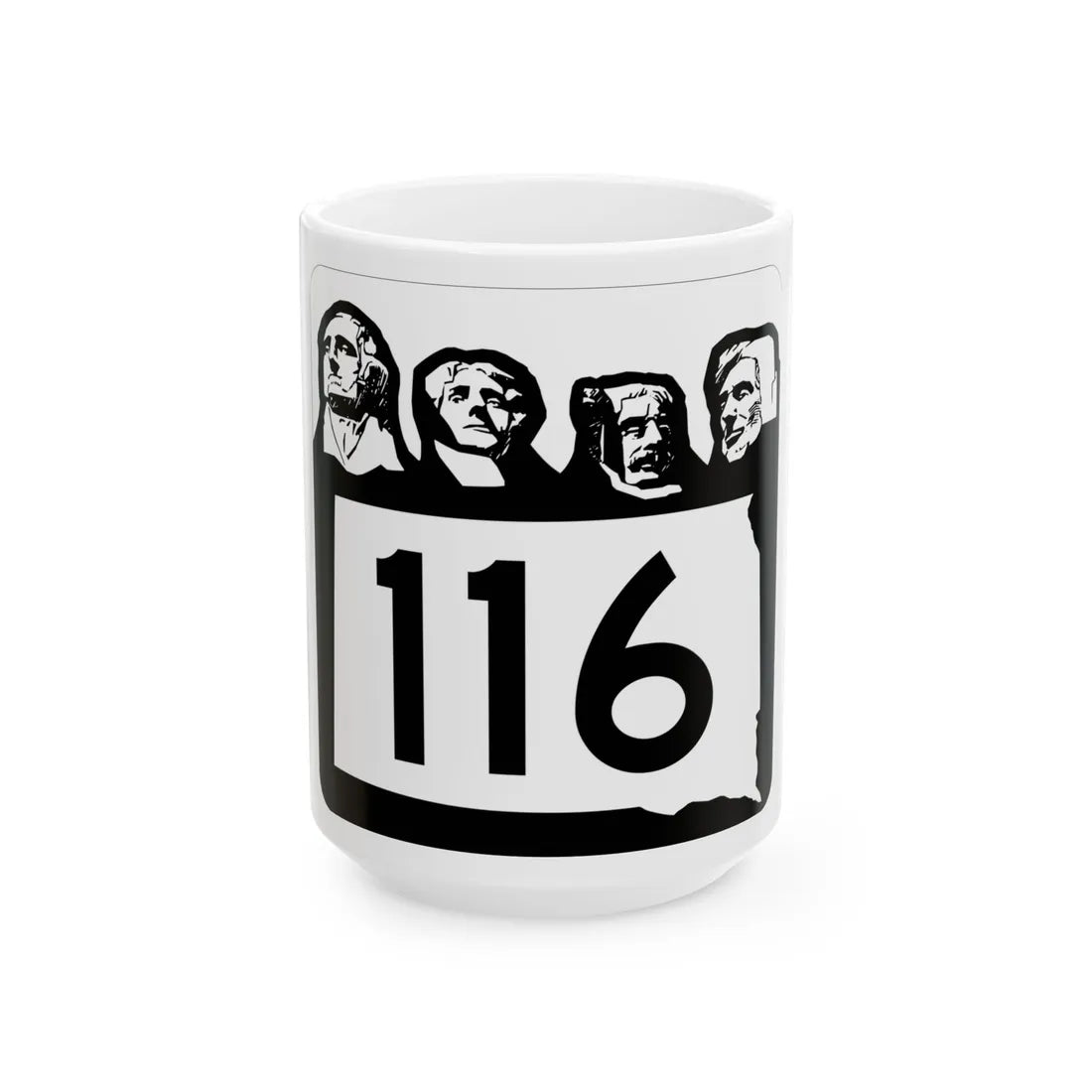 SD 116 1960 (South Dakota) (Road Sign) White Coffee Mug 15oz - Go Mug Yourself