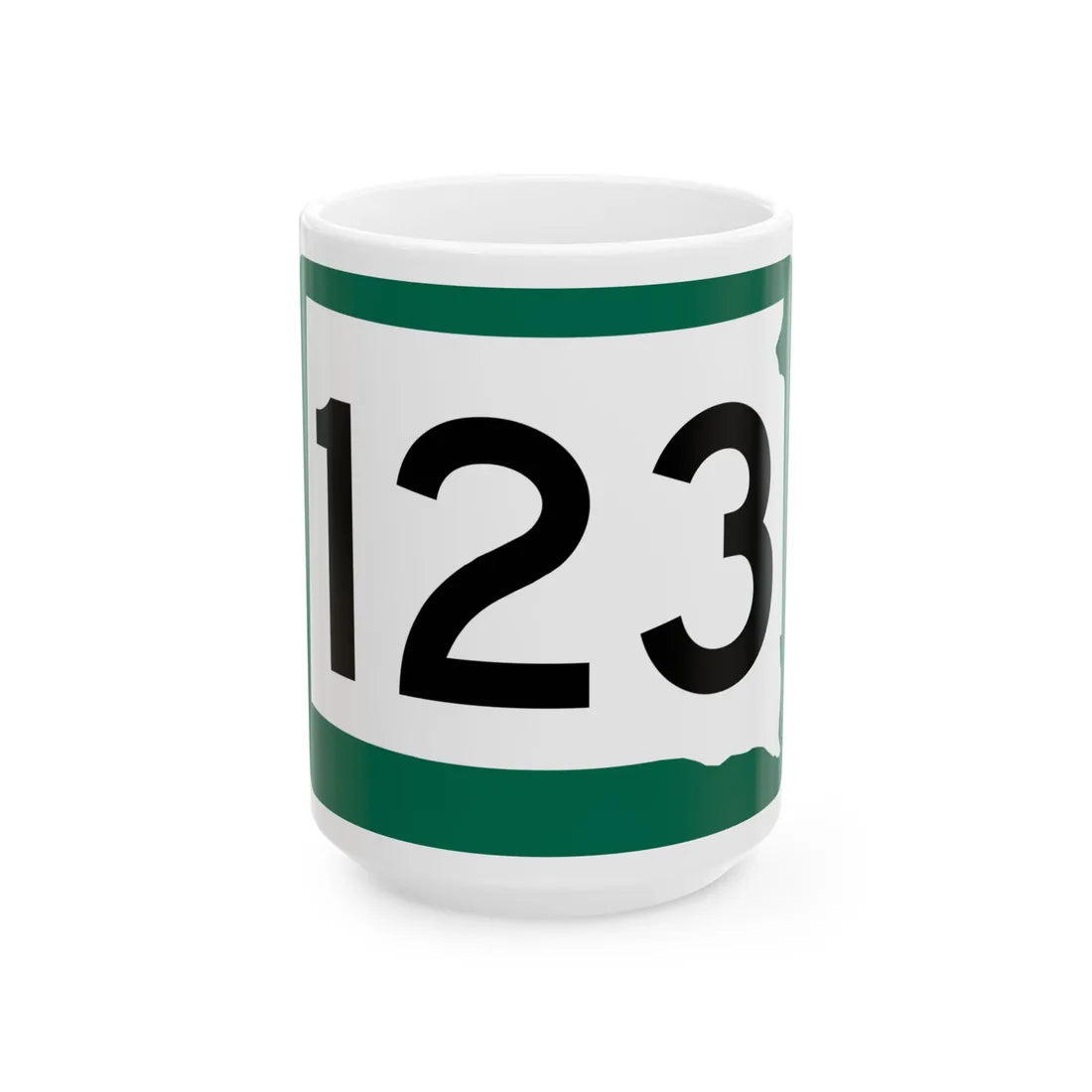 SD 123 (South Dakota) (Road Sign) White Coffee Mug 15oz - Go Mug Yourself