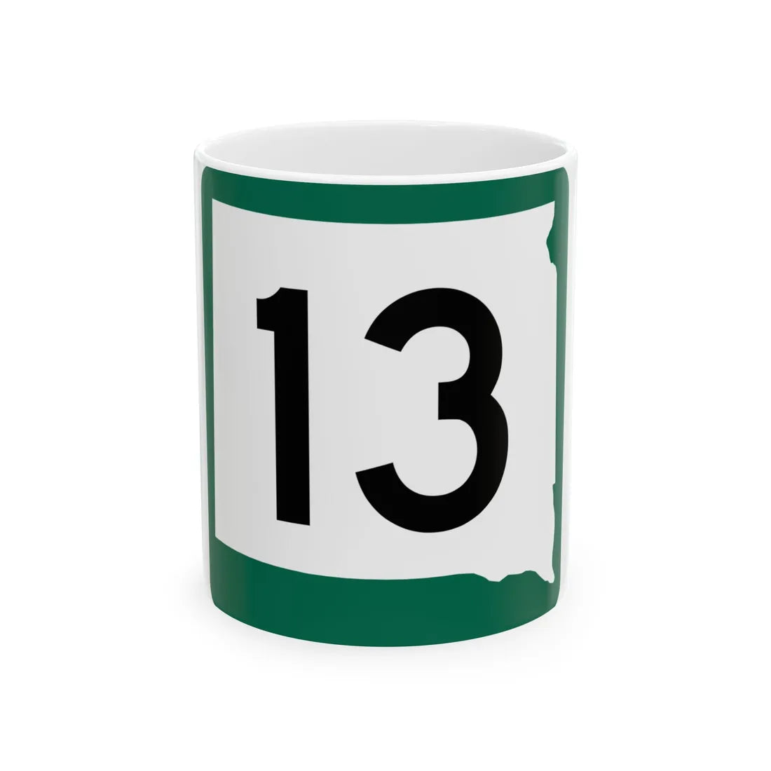 SD 13 (South Dakota) (Road Sign) White Coffee Mug 11oz - Go Mug Yourself
