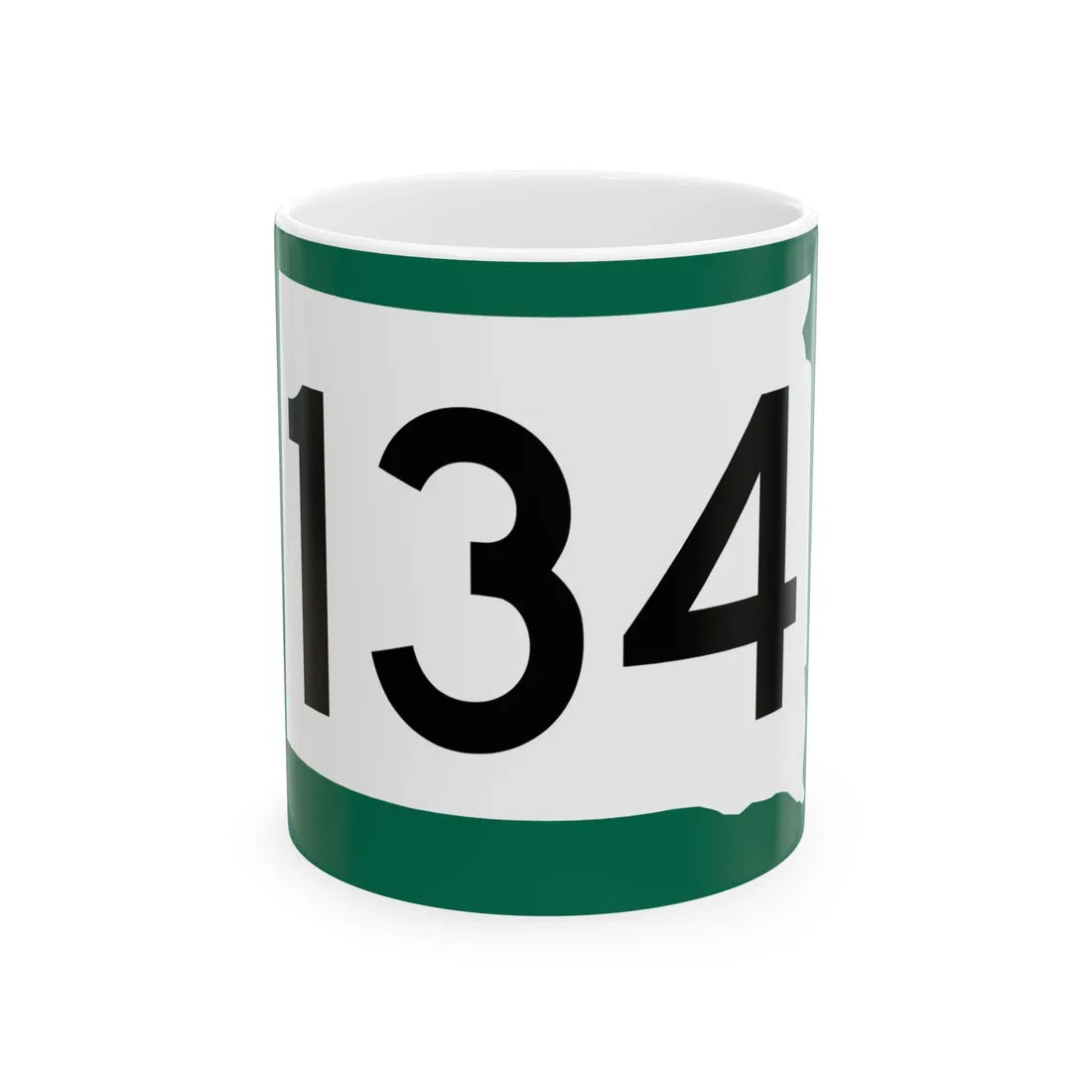 SD 134 (South Dakota) (Road Sign) White Coffee Mug 11oz - Go Mug Yourself