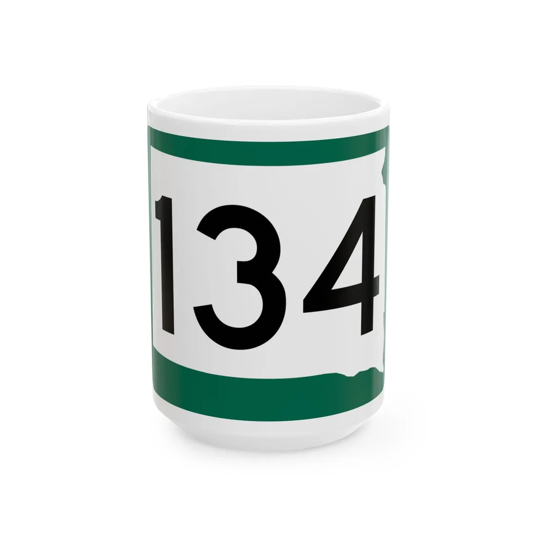 SD 134 (South Dakota) (Road Sign) White Coffee Mug 15oz - Go Mug Yourself