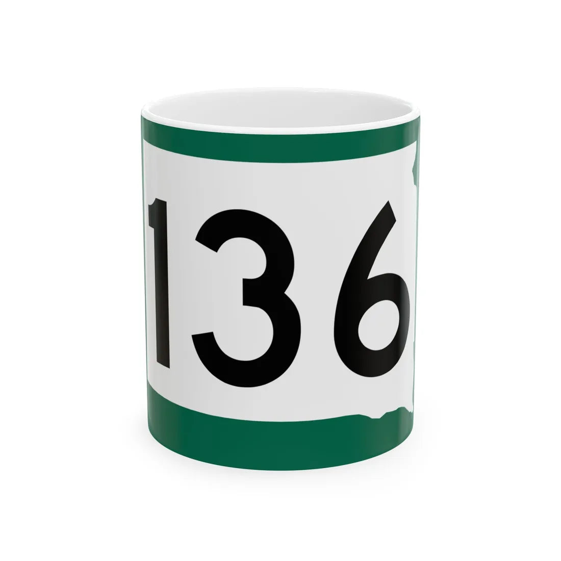 SD 136 (South Dakota) (Road Sign) White Coffee Mug 11oz - Go Mug Yourself