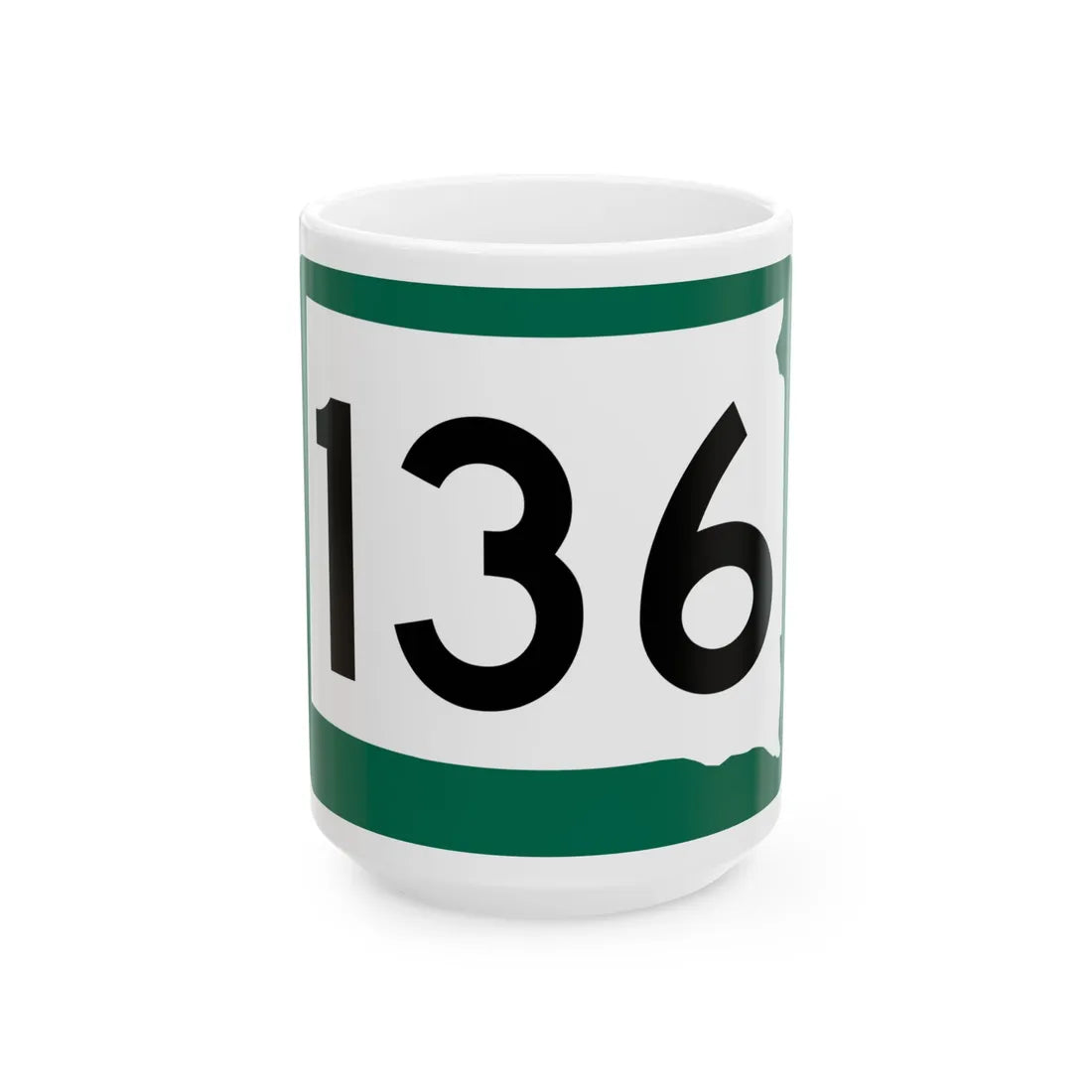 SD 136 (South Dakota) (Road Sign) White Coffee Mug 15oz - Go Mug Yourself
