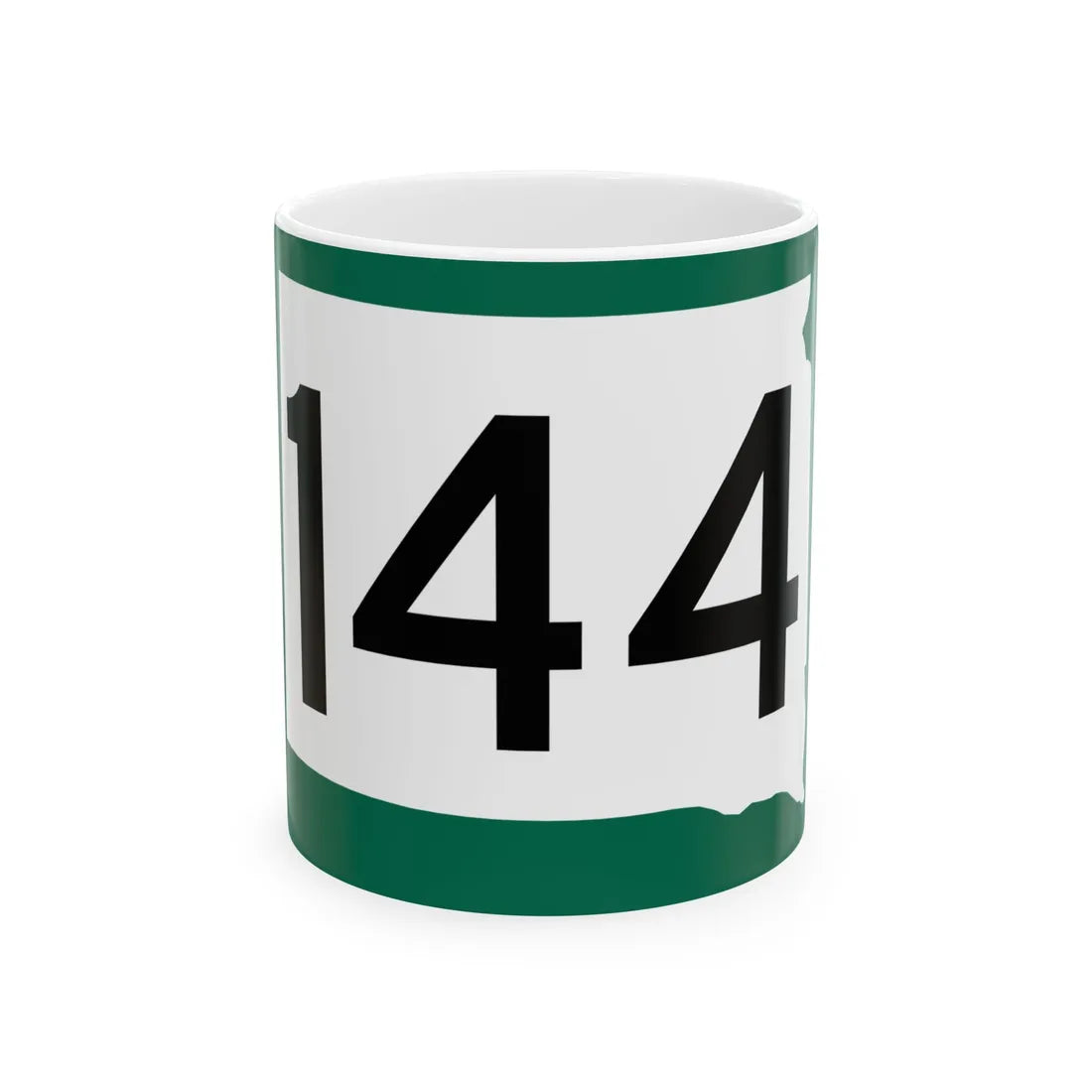 SD 144 (South Dakota) (Road Sign) White Coffee Mug 11oz - Go Mug Yourself