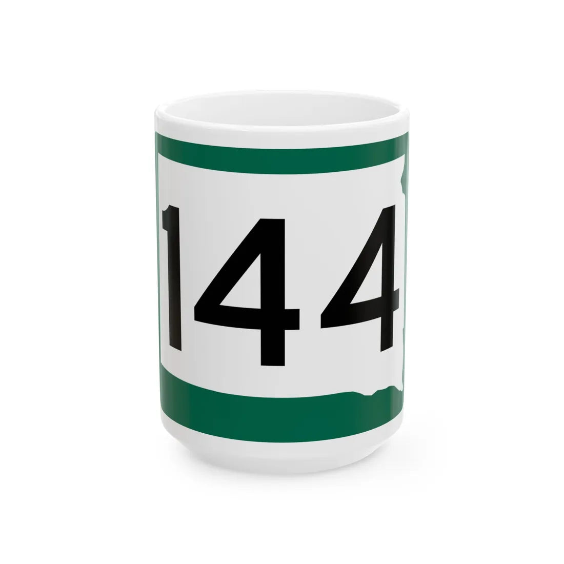 SD 144 (South Dakota) (Road Sign) White Coffee Mug 15oz - Go Mug Yourself