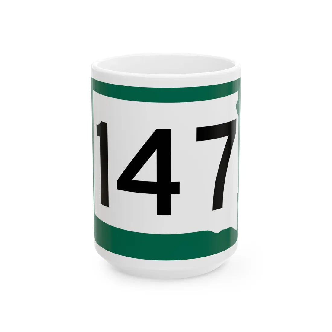 SD 147 (South Dakota) (Road Sign) White Coffee Mug 15oz - Go Mug Yourself