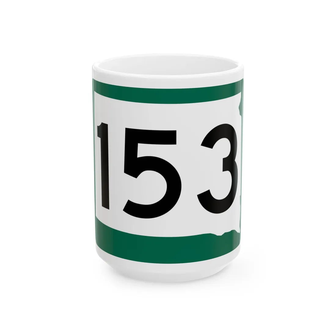 SD 153 (South Dakota) (Road Sign) White Coffee Mug 15oz - Go Mug Yourself
