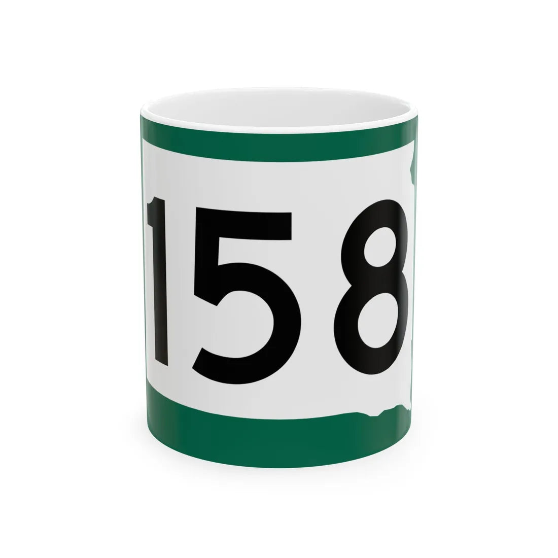 SD 158 (South Dakota) (Road Sign) White Coffee Mug 11oz - Go Mug Yourself