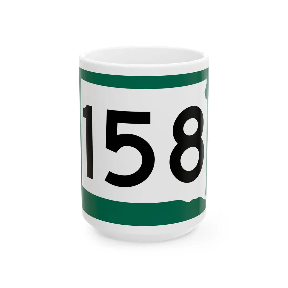 SD 158 (South Dakota) (Road Sign) White Coffee Mug 15oz - Go Mug Yourself