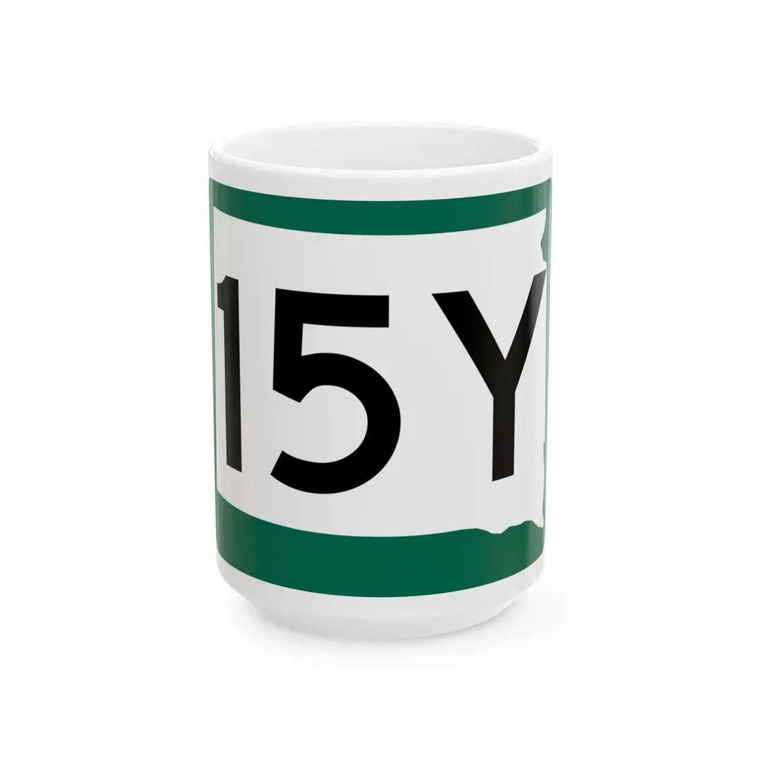 SD 15Y (South Dakota) (Road Sign) White Coffee Mug 15oz - Go Mug Yourself