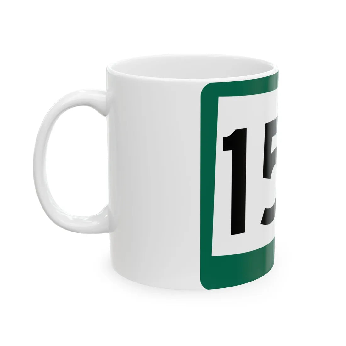 SD 15Y (South Dakota) (Road Sign) White Coffee Mug - Go Mug Yourself