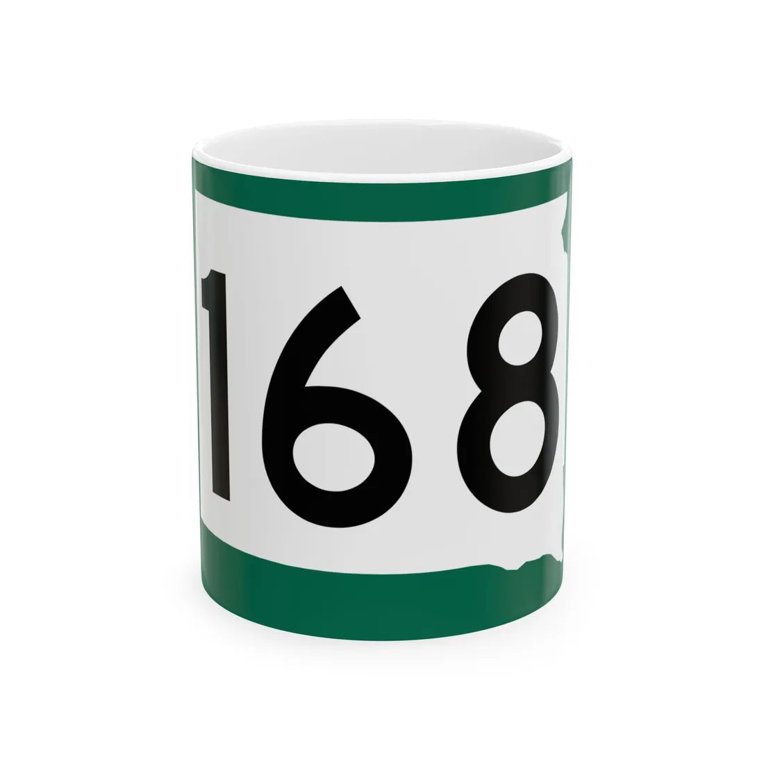 SD 168 (South Dakota) (Road Sign) White Coffee Mug 11oz - Go Mug Yourself