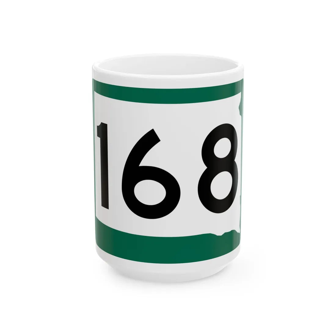 SD 168 (South Dakota) (Road Sign) White Coffee Mug 15oz - Go Mug Yourself