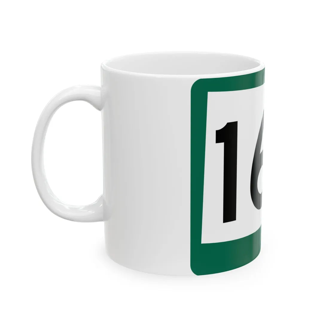 SD 168 (South Dakota) (Road Sign) White Coffee Mug - Go Mug Yourself