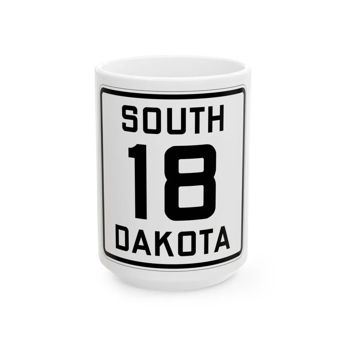 SD 18 1926 (South Dakota) (Road Sign) White Coffee Mug 15oz - Go Mug Yourself