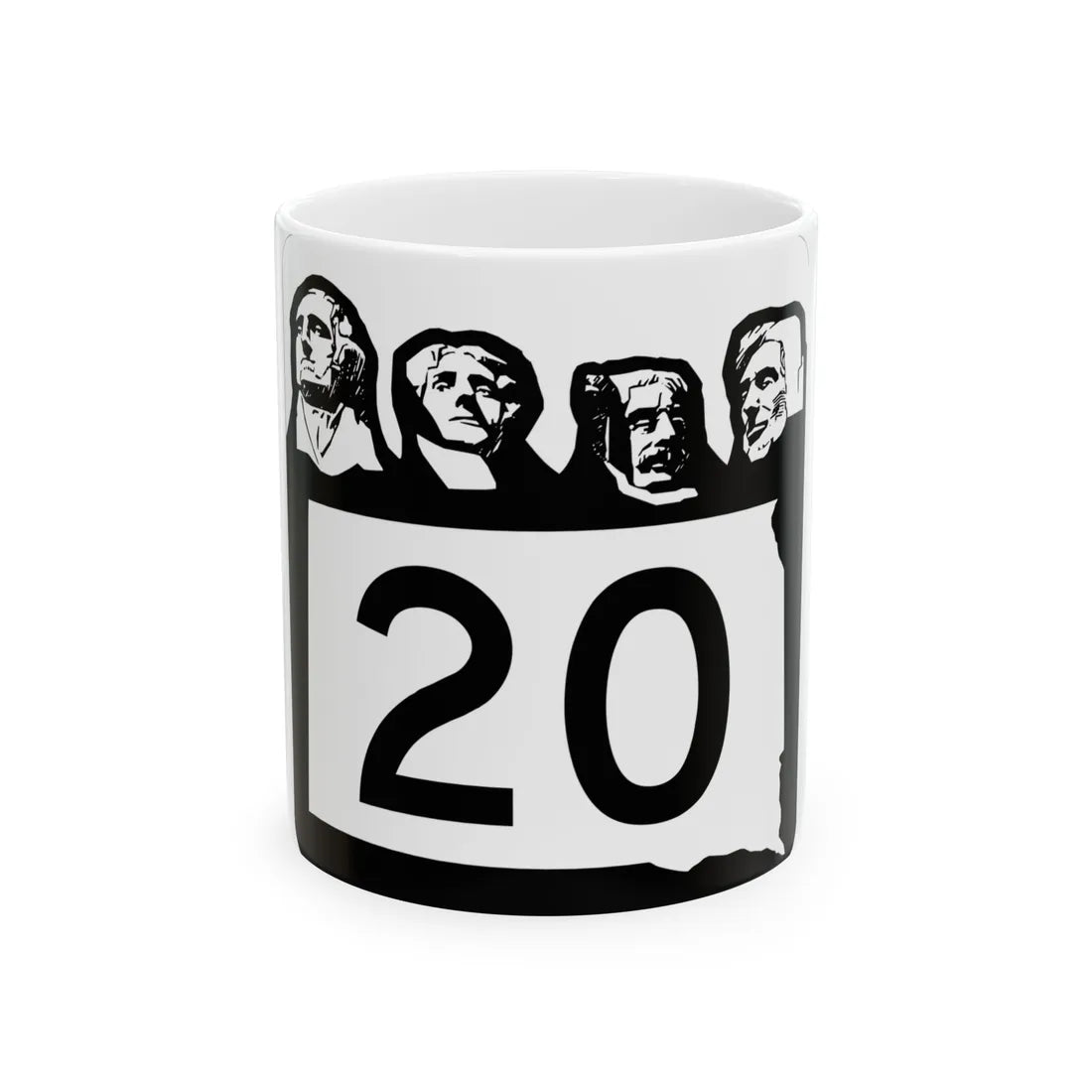 SD 20 1960 (South Dakota) (Road Sign) White Coffee Mug 11oz - Go Mug Yourself