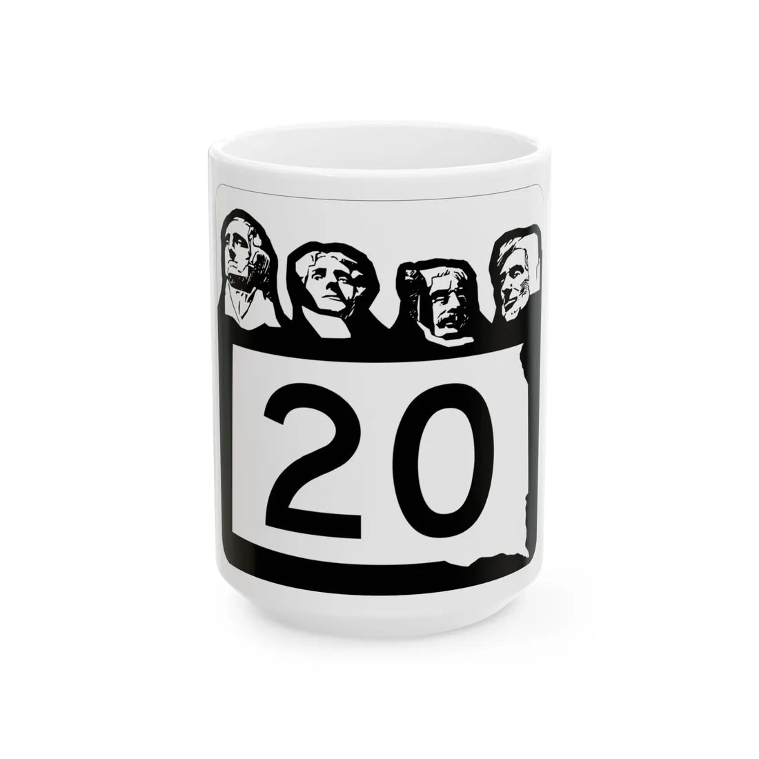 SD 20 1960 (South Dakota) (Road Sign) White Coffee Mug 15oz - Go Mug Yourself