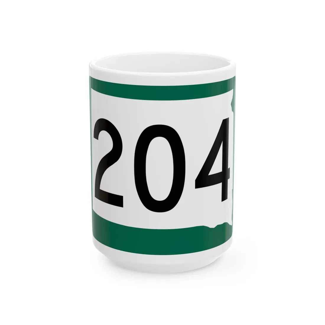 SD 204 (South Dakota) (Road Sign) White Coffee Mug 15oz - Go Mug Yourself