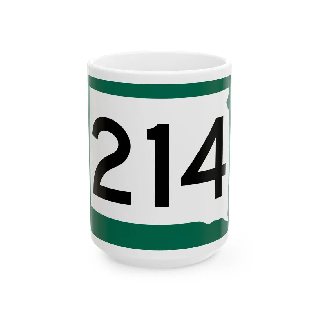 SD 214 (South Dakota) (Road Sign) White Coffee Mug 15oz - Go Mug Yourself