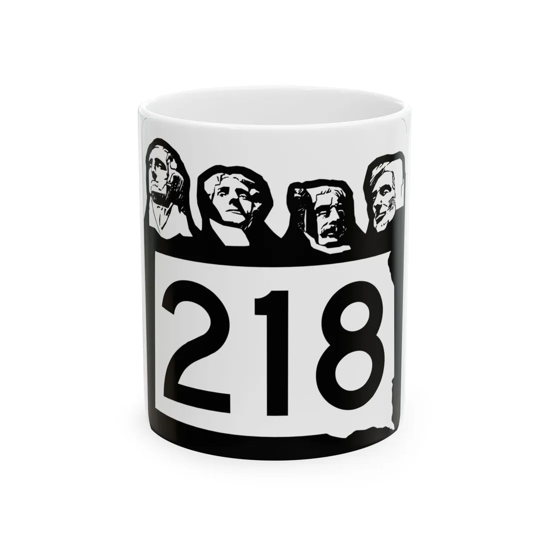 SD 218 1960 (South Dakota) (Road Sign) White Coffee Mug 11oz - Go Mug Yourself