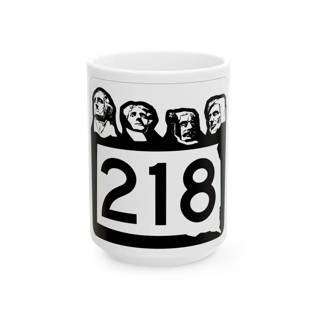 SD 218 1960 (South Dakota) (Road Sign) White Coffee Mug 15oz - Go Mug Yourself