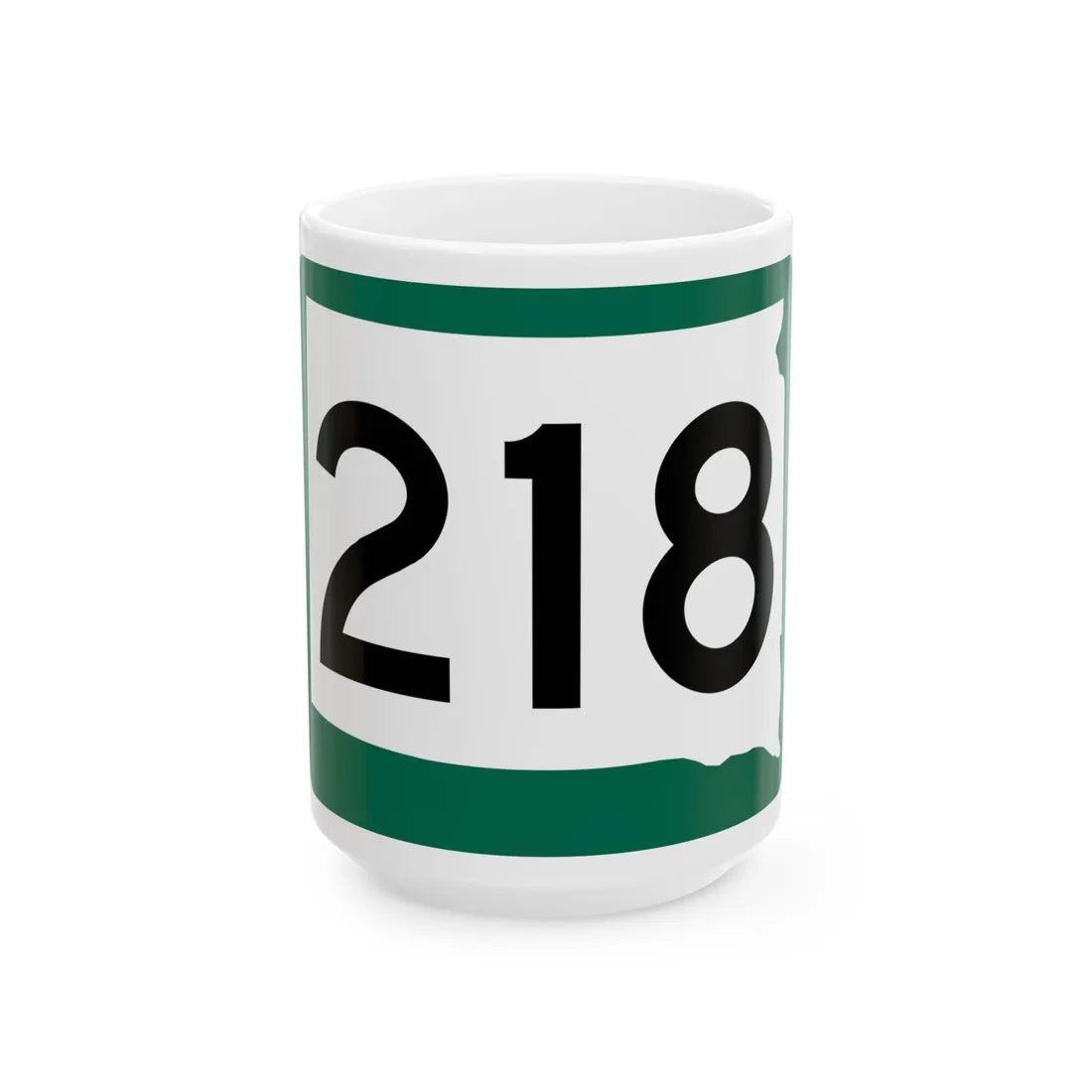SD 218 (South Dakota) (Road Sign) White Coffee Mug 15oz - Go Mug Yourself