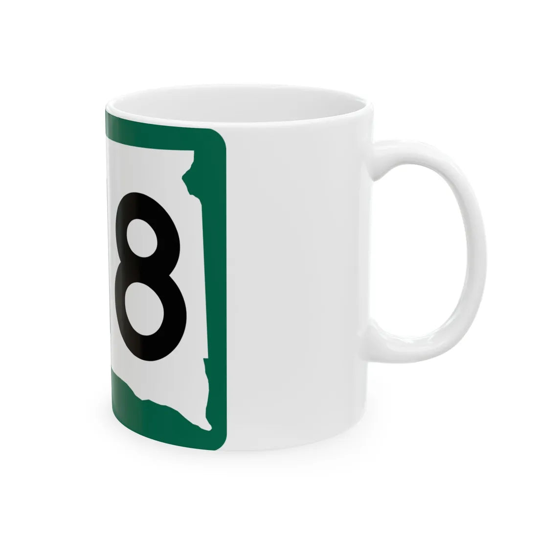 SD 218 (South Dakota) (Road Sign) White Coffee Mug - Go Mug Yourself