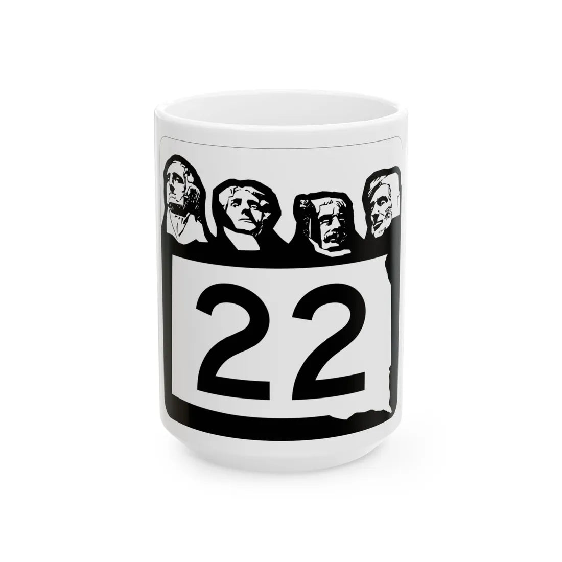 SD 22 1960 (South Dakota) (Road Sign) White Coffee Mug 15oz - Go Mug Yourself
