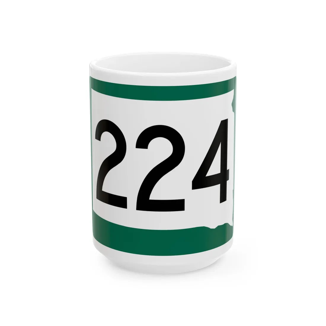 SD 224 (South Dakota) (Road Sign) White Coffee Mug 15oz - Go Mug Yourself