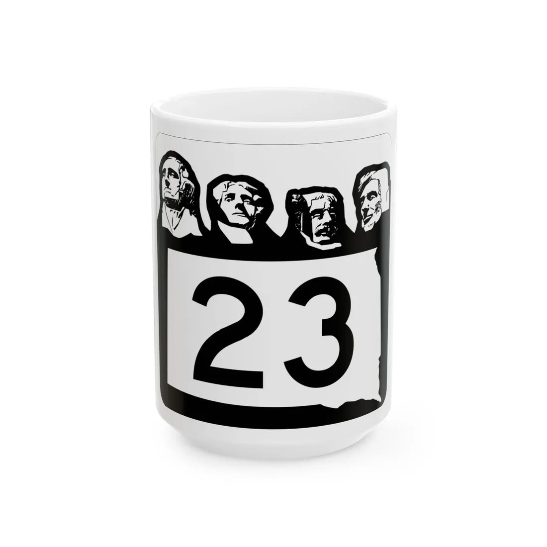 SD 23 1960 (South Dakota) (Road Sign) White Coffee Mug 15oz - Go Mug Yourself