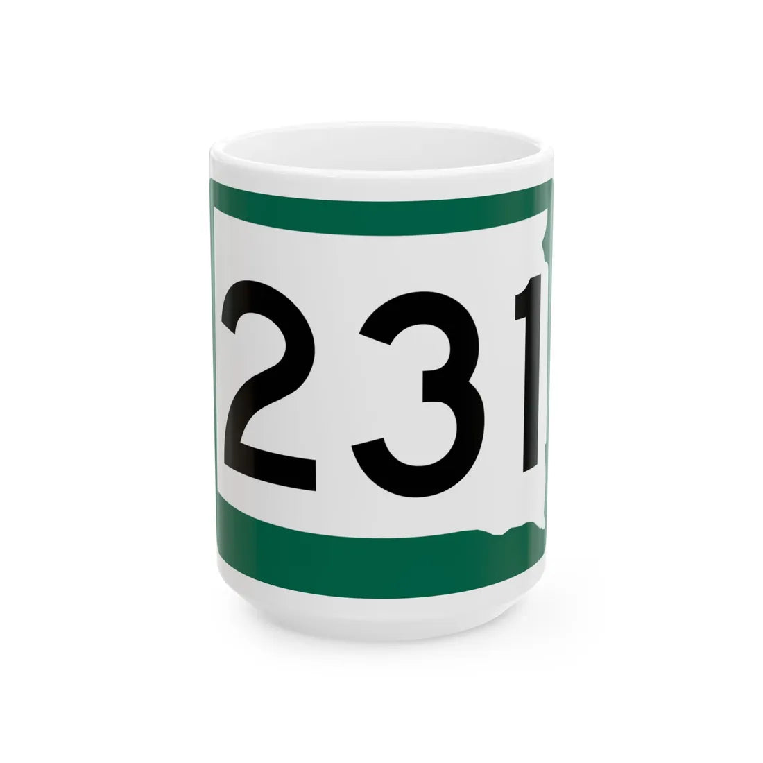 SD 231 (South Dakota) (Road Sign) White Coffee Mug 15oz - Go Mug Yourself