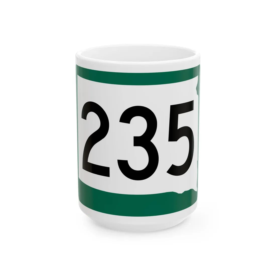 SD 235 (South Dakota) (Road Sign) White Coffee Mug 15oz - Go Mug Yourself