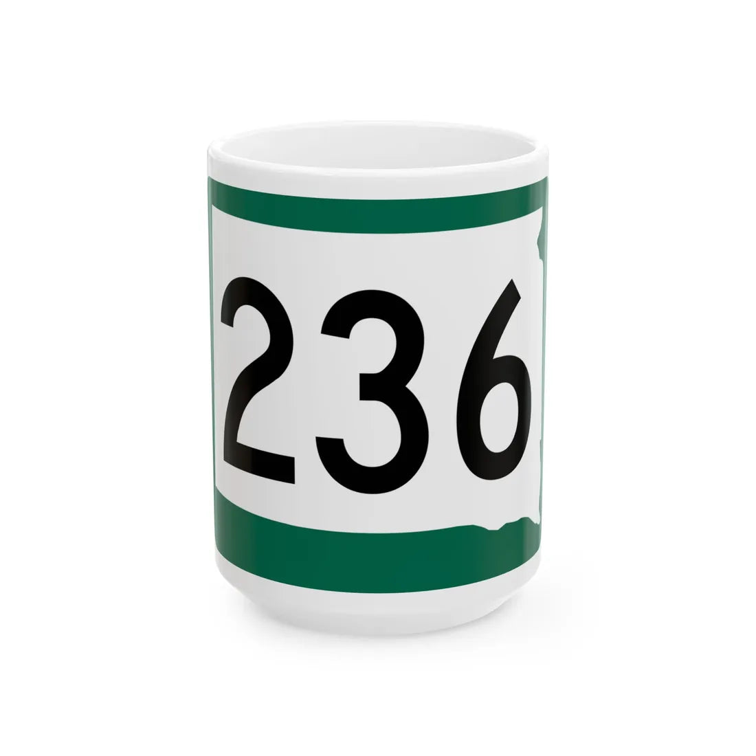 SD 236 (South Dakota) (Road Sign) White Coffee Mug 15oz - Go Mug Yourself