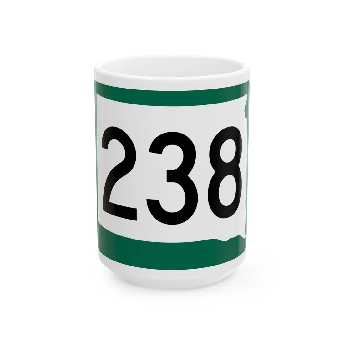 SD 238 (South Dakota) (Road Sign) White Coffee Mug 15oz - Go Mug Yourself