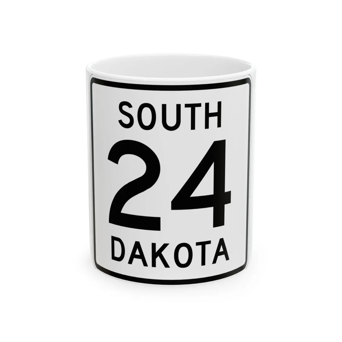 SD 24 1950 (South Dakota) (Road Sign) White Coffee Mug 11oz - Go Mug Yourself