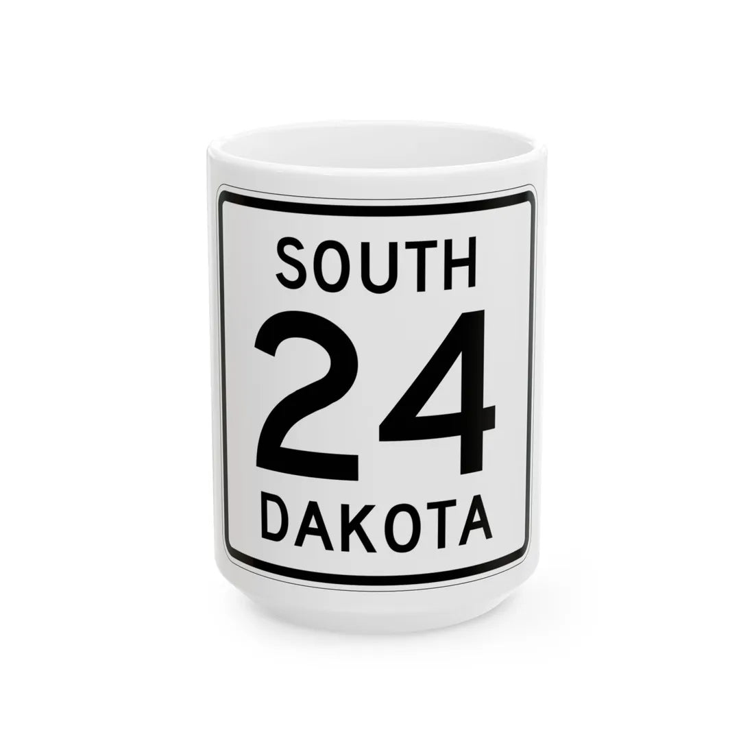SD 24 1950 (South Dakota) (Road Sign) White Coffee Mug 15oz - Go Mug Yourself